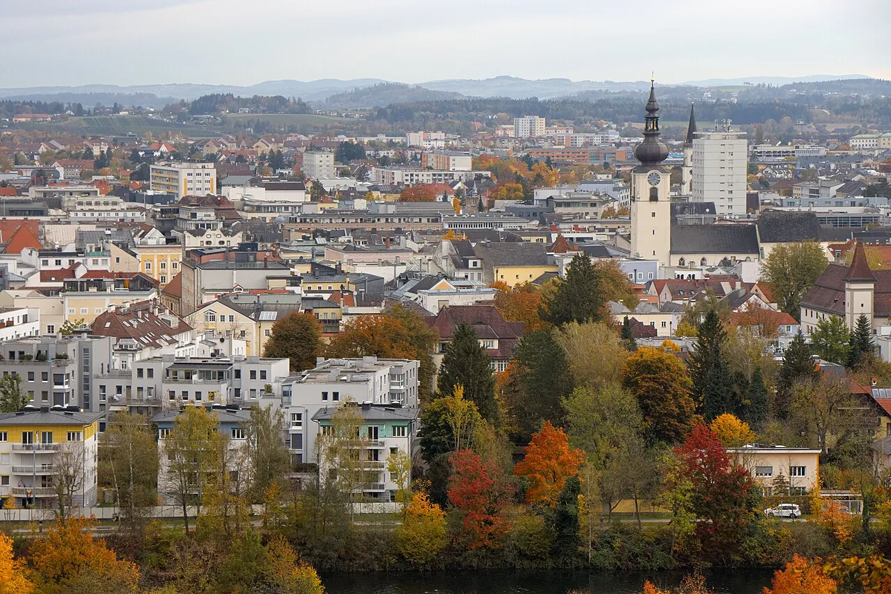 Blick über Wels von der Marienwarte
